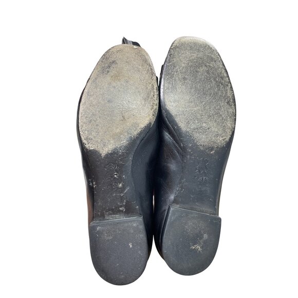 Tory Burch Womens Black Leather Flats Gold Hardware Size 7.5M SKU 8847 - Picture 5 of 16